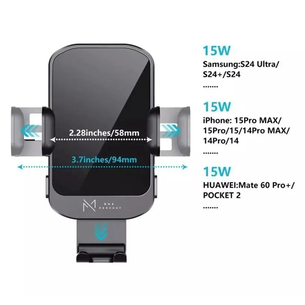 15W Wireless Charger Car Dashboar AirVent Magnetic Holder iPhone13 14 15 Pro Max